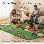 SAFECASTLE Kids Carpet – 6'6" x 8'4" Colorful Farm Sounds Educational Area Rug, Teaches Animal Names & Sounds, Interactive Play Rug for Classroom, Daycare, Playroom, Nursery & Learning Fun