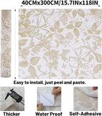 Drawer Liner Contact Paper for Dresser Peel and Stick Wallpaper Sketched Design 15.7x118in Self Adhesive Removable Champagne Maroon Rose Floral Butterfly Vintage Cabinet Shelf Renter Friendly
