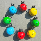 Cute Colorful Ladybug Metal Garden Decor, Set of 8 (4 Colors*2) Outdoor Yard Art, Lawn Ornaments, Fence & Patio Wall Sculptures, for Mom, Housewarming