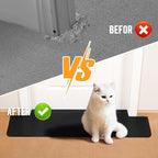 Uross Carpet Protector for Pets -3.6FT Black Round Corner Plastic Under Door Cat Carpet Protector for Doorway, Anti Cat Scratch Carpet Protector Mat, Stop Cats from Scratching