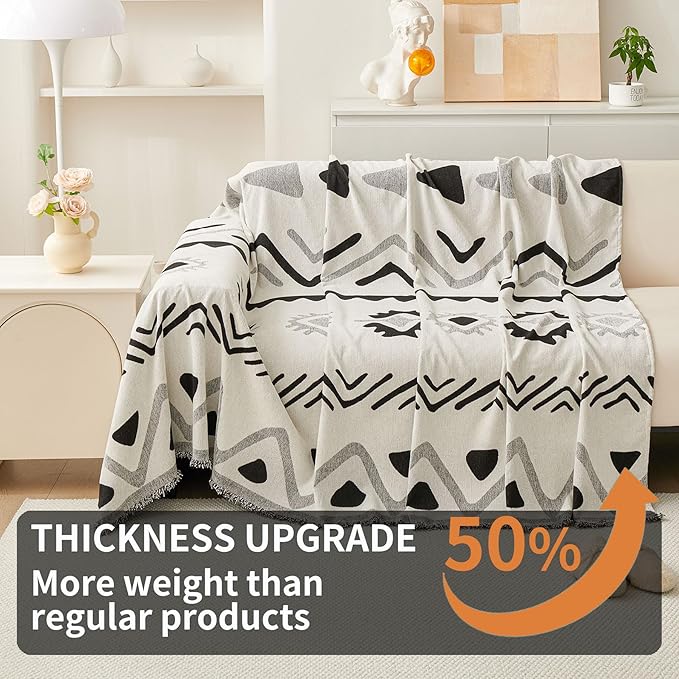 HAOMAIJIA Non Slip Couch Cover Sofa Covers for 3 Cushion Couch Washable sectional Couch Covers for Dogs pet Furniture Protector Couch Cover Blanket for Living Room (My-Black, 71"x134")