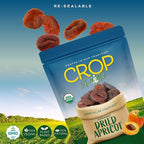 CROP BY POP - Organic Sun Dried Apricots, No Sugar Added, Unsulphured (32oz, 2 LB) Tu Bishvat Favorite - Sweet Healthy Snack, USDA Organic, Non GMO, Vegan, Kosher Resealable Bag