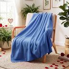 Shimeyao 24 Packs Fleece Throw Blanket Soft Warm Lightweight Fleece Blanket Cozy Throw Bulk for Home Bed Couch Sofa Office Wedding Gifts Suitable for Seasons, 50 x 60 Inches(Bright Blue)