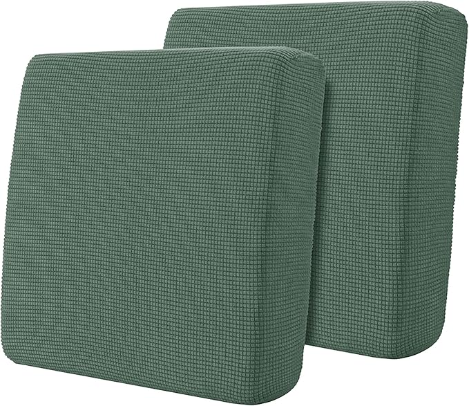 Hokway Stretch Couch Cushion Slipcovers Reversible Cushion Replacement Slipcovers Sofa Cushion Covers(Celadon, 2)