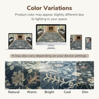 Lessymo 5x7 Area Rugs for Living Room, Washable Rug for Bedroom Dinning Room Farmhouse Home Office, Boho Soft Non-Slip Carpet Pets Friendly, Stain Resistance Vintage Floral Moody Decor, Black Brown