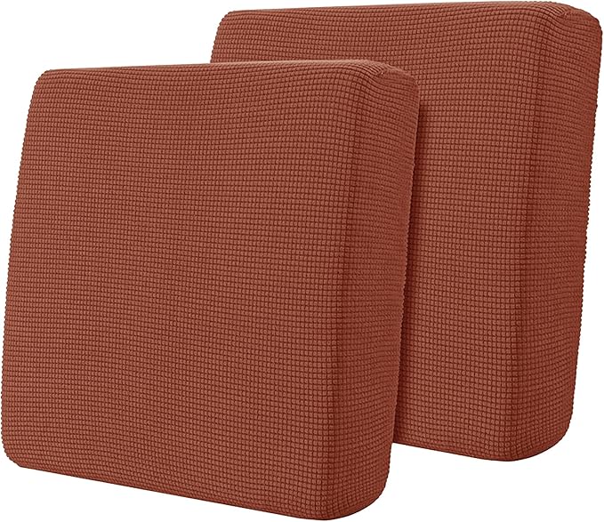 Hokway 2 Piece Couch Cushion Slipcovers Stretch Reversible Cushion Replacement Slipcovers Sofa Cushion Covers(Brick, 2)