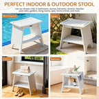 Shower Benches for Inside Shower to Sit On, Shower Stool for Shaving Legs, 500lbs Shower Chair with Space-Efficient Storage Shelf, Waterproof Shower Seat for Spa Bathroom, Indoor or Outdoor 18”x17”