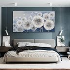Pogusmavi Blue Dandelion Large Canvas Wall Art - 29x58IN for Living Room & Bedroom