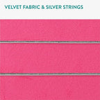 Navaris Fabric Memo Bulletin Board - 12" x 17" Velvet Memory Board for Wall to Display Photo Collages, Pictures, Notes - Includes 6 Push Pins - Bright Pink