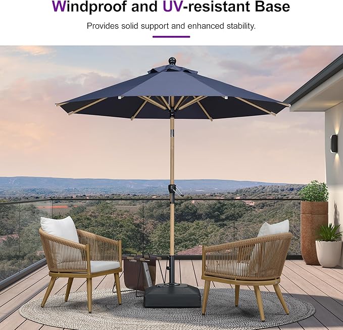 PURPLE LEAF Market Table Umbrella Base PL232ML Patio Outdooor Table Umbrella Base Weighted Square Stand