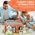 House Building Set for Kids 4+, Mini Brick Construction Kit with Mortar, STEM Architecture Blocks, Reusable DIY Projects, Creative Birthday Gift