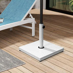 Patio Umbrella Base, 43lbs, Outdoor Heavy Duty Square Concrete Stand Market Umbrella, White
