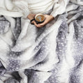 Cozy Bliss Luxury Faux Fur Throw Blanket Deer Print, Non Shedding Reversible Sherpa Blankets Super Soft Fuzzy Thick Warm Throws Home Decor for Christmas Couch Bed Sofa Women (Grey, 60x80 Inches)