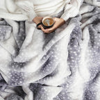 Cozy Bliss Luxury Faux Fur Throw Blanket Deer Print, Non Shedding Reversible Sherpa Blankets Super Soft Fuzzy Thick Warm Throws Home Decor for Christmas Couch Bed Sofa Women (Grey, 60x80 Inches)