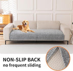 HAOMAIJIA Pet Couch Covers for Sofa Waterproof Couch Cover for Dogs Chenille Non Slip Sofa Covers Washable for 3 Cushion Couch Furniture Protector (Grey, 36.5" x 74" 1 Pack)