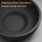 Large Decorative Bowl, Fruit Bowl for Kitchen Counter, Modern Resin Bowl for Home Decor, Key Holder for Entry Table, Artificial Stone Black