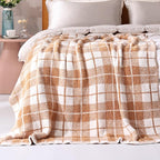 Panku Plaid Blanket, Ultra Soft Cozy Throw Blanket, Warm Fluffy Burnt Orange Throw Blanket for Couch and Sofa (50x60 Inches, Burnt Orange)