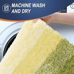 OLANLY Bathroom Rug Set 2 Piece, Soft Absorbent Microfiber Bath Mats and U-Shaped Contour Toilet Rug, Non-Slip, Machine Wash Dry, Plush Shaggy Bath Mats for Bathroom (30"x20"+24"x20", Olive Green)