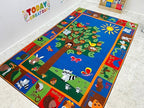 KIDCARPET.COM Forest Fun Rectangle Classroom Rug | Bordered Area Rug for Preschool Daycare Learning, 6' x 8'6"