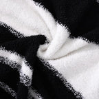 WRENGONGE Black White Throw Blanket, 50x70 Soft Cozy Striped Throw Blankets for Couch, Sofa, Bed, Travel, Lightweight Fluffy Warm Plush Decorative Blankets for Women, Men Gift