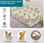 KRFOONN 4 Piece Stretch Sofa Couch Covers for 3 Cushion Couches Printed Sofa Slipcover with 3 Separate Seat Cushion Covers Washable Sofa Slip Covers Furniture Protector for Pets Kids (Large, 28)