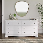 Prepac Sonoma 6-Drawer Double Dresser for Bedroom, Wide Chest of Drawers, Traditional Bedroom Furniture, 59" wide x 17.5" deep x 29" tall, White