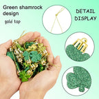 St. Patricks Day Decorations Shamrock Ornaments - 30pcs St Patricks Day Tree Ornaments Clover Baubles for Irish Lucky St Patrick's Day Home Table Tree Party Hanging Decorations