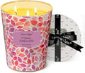 HomeLights Scented Candles | Large Jar 34 Oz Natural Soy Candle | 130 hrs Long-Lasting with 3 Wicks | Bohemian Natural for Home Decor | Gifts for Mom & Women, Coral Paradise