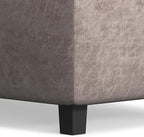 SIMPLIHOME Cosmopolitan Storage Ottoman - 34 inch Wide Upholstered Vegan Leather Rectangle Storage Ottoman Bench in Distressed Grey Taupe, Transitional Tufted Ottoman for Living Room with Lift-Up Lid