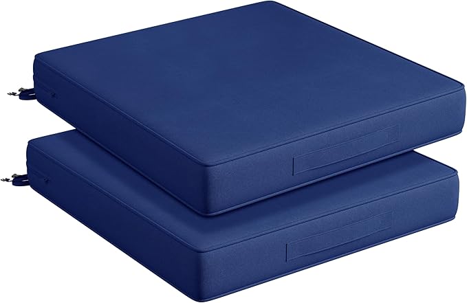 Codi Replacement Couch Cushions 2 Sets, Upholstery Foam with Covers for Sofa Chair Cushion Outdoor Seat - 24 × 24 × 4 Inch, High Density Foam,Navy
