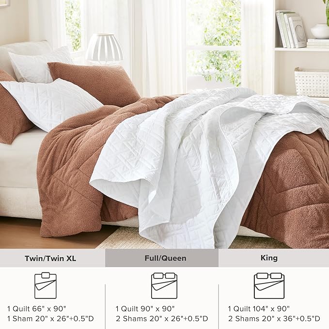 Comfort Spaces Queen Quilt Set Modern Reversible Diamond Coverlet Queen Bedding Set Cozy Quilted Winter Layer, All Season Lightweight Soft Queen Size Quilt, Kienna, Full/Queen White Diamond 3 Piece