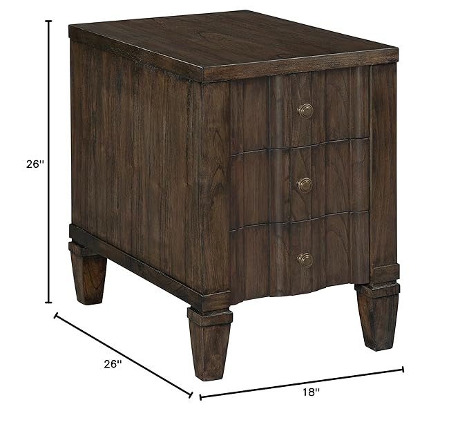 Hekman Furniture Chairside Chest Linwood Finish, Rectangular Shape Sturdy Wooden Material Modern Bedroom Furniture, 3 Storage Drawers Multiple Storage Units Idle Side Table for Home & Office