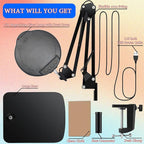 15X Magnifying Glass Desk Lamp with Clamp and Base, Real Glass Lens, 84 LEDs, 5 Color Modes Dimmable, Led Lamp Magnifier with Dust Cover, Clean Cloth, Ideal Gift for Seniors, Crafters, Hobbyists