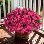 Faux Bougainvillea Artificial Plants Flowers for Outdoors Spring Outside Decor, 4 Bundles Red Fake Bougainvillea Silk Outdoor Flowers UV Resistant Look Real for Porch Patio Window Planter Garden Home