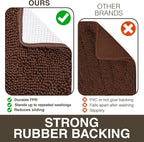 Neater Home Plush Bathroom Rugs 27x17 Thick Chenille Quick Dry Microfiber Absorbent Bath Mat, Soft Bath Rugs, Machine Washable Bathroom Floor Mat for Tub Shower Sink, Home Decor Accessories, Brown