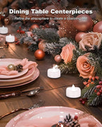 LED Candles, Tea Lights Candle Battery Operated, 50-Pack 200+Hours Flameless Tealight Candle, Realistic Tea Lights for Halloween Christmas Wedding, Pure White Light