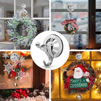 Antimbee Suction Hooks, 10 Pack Reusable Hangers, Removable Large Suction Cups with Ultra-Thin Adhesive Disc for Smooth/Uneven Surfaces, Door Wreath Hanger Max up to 11 lbs (Silver)