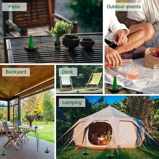 Citronella Incense Cones (50 Cones) with 2 Ceramic Dishes, 30 Min Burn Time, Plant Based Ingredients