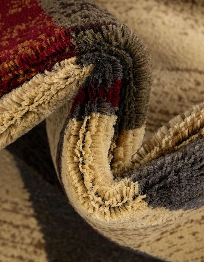 Unique Loom Barista Collection Area Rug - Ngada (3' x 6' Hearth, Beige/Red)