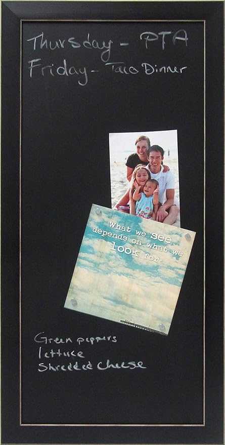 DesignOvation Wyeth Framed Magnetic Chalkboard, Black