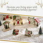 Spode Christmas Tree Miniature Village Figural Decoration, Snowy Christmas Village Set, Ceramic Holiday Decor - Festive Holiday Decorations for Indoor Display (Santa with Children)