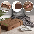 Codi Large Floor Pillow, Meditation Cushions for Adults with Thick Foam and Soft Tufted Covers, Washable Square Seating for Couch and Yoga Sitting, 22 × 22 × 5 Inch Coffee