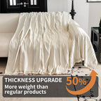 HAOMAIJIA Non Slip Couch Cover Sofa Covers for 3 Cushion Couch Washable sectional Couch Covers for Dogs pet Furniture Protector Couch Cover Blanket for Living Room (TM-Cream White, 91"x134")