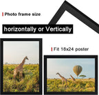 18x24 Poster Frame Black Set of 5, Woodgrain Frame for 18x24 Inch Studio Gallery with Durable Shatter Resistant Plexiglass,Wall Gallery Photos frame 24 by 18 Posters & Art Prints for best gift