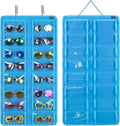 AROUY Sunglasses Organizer Storage, Hanging Dust Proof Wall Pocket Glasses Organizer - 16 Felt Slots Sunglass Organizers Holder with Metal Hook and Sturdy Rope (Dust Proof, Light Blue)