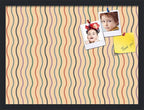 PinPix 23x17 Inch Cork Bulletin Board. This Decorative Framed Pin Board Comes with Multi Color Waves Design and a Satin Black Frame. Ideal for Home Office Decor or Message Board (PinPix-565)