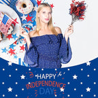4th of July Red White and Blue Decorations Flowers 12 Bundle Artificial Babys Breath Fake Silk Patriotic Flowers for Independence Day Americana Home Decor Floral Indoor Arrangement Table Centerpieces