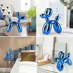 Balloon Dog Sculpture Modern Home Decor Collectible Figurines Funky Statues for Bedroom Trendy Animal Decor for Coffee Table Living Room Decor, 11.8*11.8*4.7inch, Blue