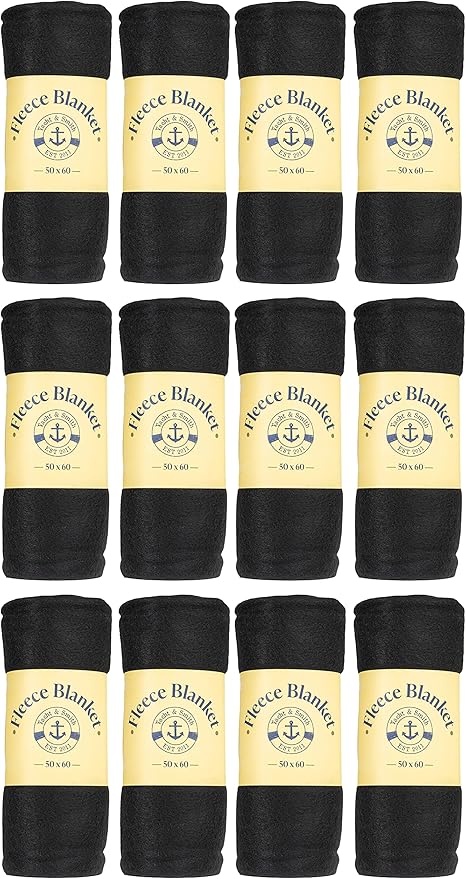 Yacht & Smith Soft Fleece Blankets 50 X 60, Lightweight, Cozy Warm Throws Dark Colorful Blanket Sofa Travel Outdoor, Wholesale