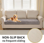 HAOMAIJIA Waterproof Couch Cover for Dogs Washable,Faux Fur Pet Couch Covers for Sofa,Soft Dog Bed Cover Non-Slip Couch Covers for 3 Cushion Couch Sofa Pet Friendly (Grey, 35" x 95" 1 Pack)